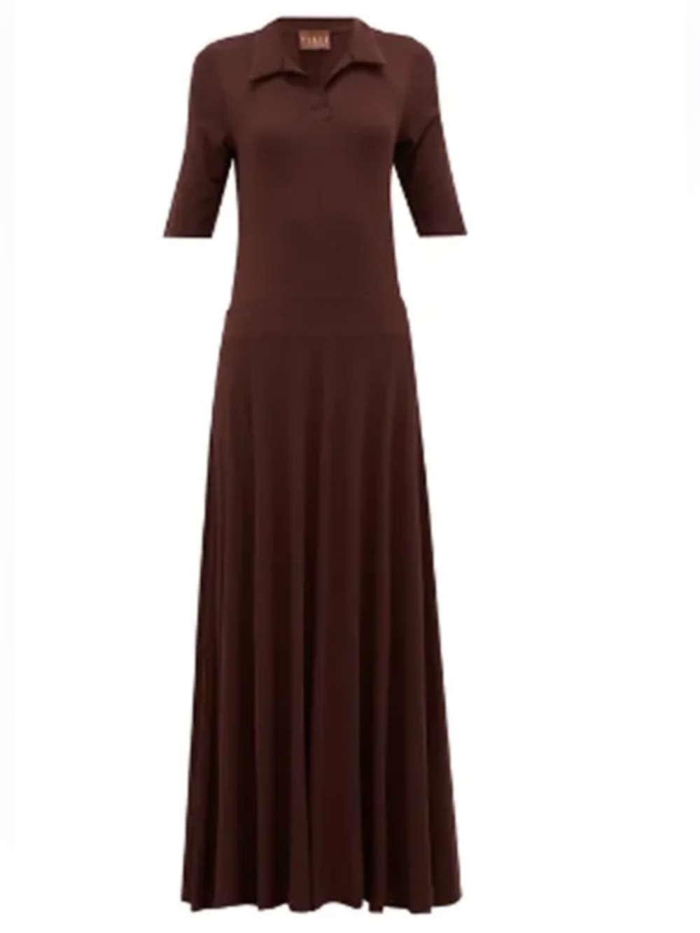 Albus Lumen Deep Brown Polo Maxi Dress